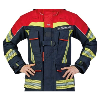 Ubranie bojowe FIRE FLEX – granatowo-czerwony NOMEX® NXT (CNBOP) + napisy